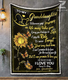 Blanket - Softball - To my granddaughter - Butterfly-LOVE GIFT HOME