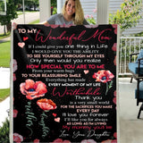 My Wonderful Mom How Special You Are To Me Love Daughter Floral Blanket - Premium Sherpa Blanket