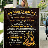 To My Daughter I Will Always Carry You In My Heart Love Your Mom - Premium Sherpa Blanket