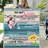 To My Son Never Forget That The Bond Between Us Love Mom - Premium Sherpa Blanket