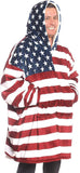 American Flag Winter Outdoor Hooded Blankets With Sleeves