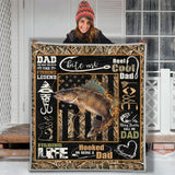 Dad The Man The Myth The Fishing Legend Reel Cool Dad - Premium Sherpa Blanket